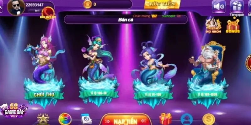 Các phòng chơi hay tại 68gamebai - Bắn Cá hay
