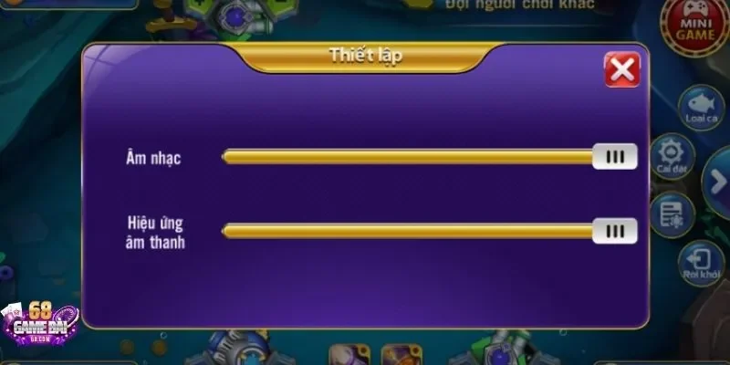 Thiết lập cài đặt game Bắn cá đơn giản