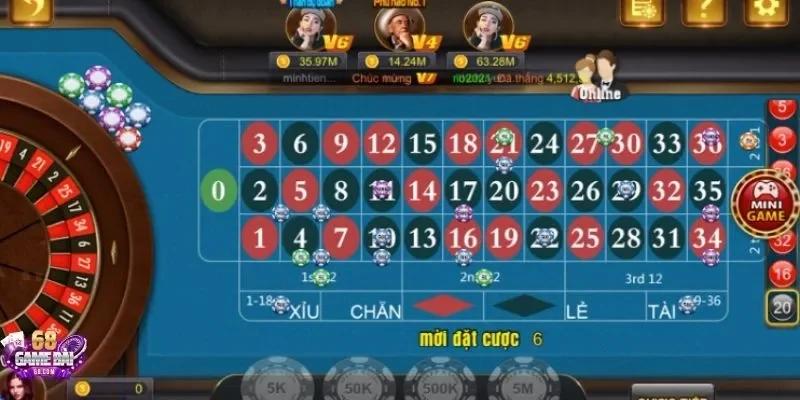 Thực hiện đặt cược chơi Roulette đơn giản