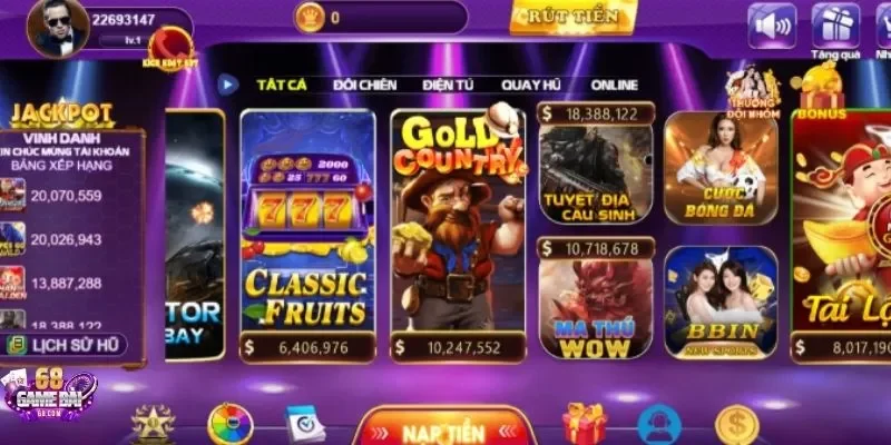 Tuyệt đỉnh nổ hũ Gold Country hấp dẫn tại 68gamebai
